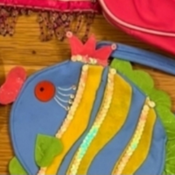 CUTE Fish Queen Bag Purse for Kids Little girls pocketbook in pink blue sequin… - Picture 7 of 8